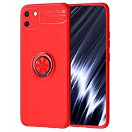 TopQ Realme C11 silicone red with red ring 62817 - Phone Cover