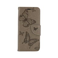 TopQ iPhone 12 book Butterfly grey 62586 - Phone Case