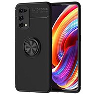 TopQ Realme 7 Pro silicone black with black ring 62177 - Phone Cover