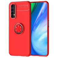 TopQ Realme 7 silicone red with red ring 62101 - Phone Cover
