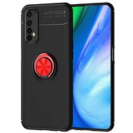 TopQ Realme 7 silicone black with red ring 62099 - Phone Cover