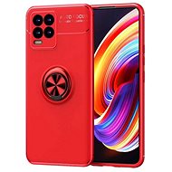 TopQ Realme 8 silicone red with red ring 61652 - Phone Cover