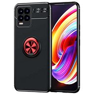 TopQ Realme 8 silicone black with red ring 61651 - Phone Cover