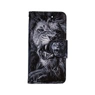 TopQ iPhone SE 2020 booklet Black and white lion 62609 - Phone Case