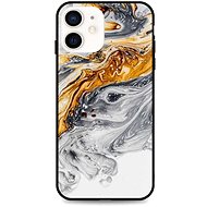 TopQ LUXURY iPhone 12 solid Marble grey-gold 52804 - Phone Cover