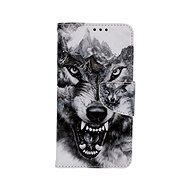 TopQ iPhone 11 booklet Black and white wolf 63795 - Phone Case