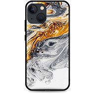 TopQ LUXURY iPhone 13 mini solid Marble grey-gold 64775 - Phone Cover