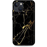 TopQ LUXURY iPhone 13 solid Marble black-gold 64756 - Phone Cover