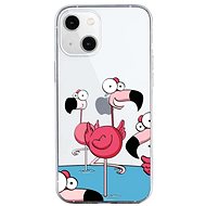 TopQ iPhone 13 silicone Cartoon Flamingos 64669 - Phone Cover