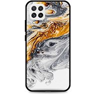TopQ LUXURY Samsung A22 solid Marble grey-gold 65335 - Phone Cover