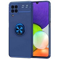 TopQ Samsung A22 silicone blue with blue ring 65435 - Phone Cover