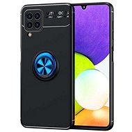 TopQ Samsung A22 silicone black with blue ring 65433 - Phone Cover