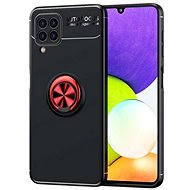 TopQ Samsung A22 silicone black with red ring 65430 - Phone Cover