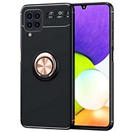 TopQ Samsung A22 silicone black with copper ring 65426 - Phone Cover