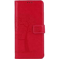 TopQ Samsung A12 booklet Dark pink tree owls 57112 - Phone Case