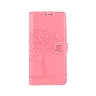 TopQ Samsung A22 booklet Light pink tree owls 66295 - Phone Case