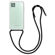 TopQ Samsung A22 5G Silicone with Transparent Black Lanyard 67300 - Phone Cover