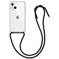 TopQ iPhone 13 silikón s čiernou šnúrkou priehľadný 67292 - Kryt na mobil