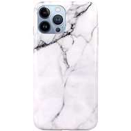 TopQ iPhone 13 Pro Max Silicone Marble White 67284 - Phone Cover