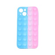 TopQ Heart Pop It iPhone 13 Silicone Blue-Pink 67969 - Phone Cover