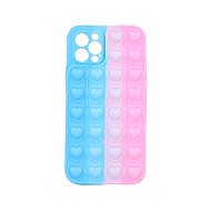 TopQ Heart Pop It iPhone 12 Pro Silicone Blue-Pink 67973 - Phone Cover