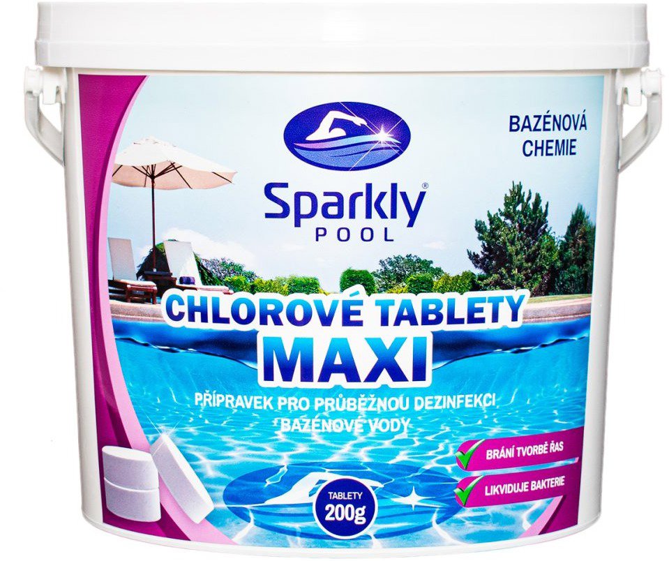 Sparkly POOL Chlorine pool tablets MAXI 3 kg - Pool Chemicals