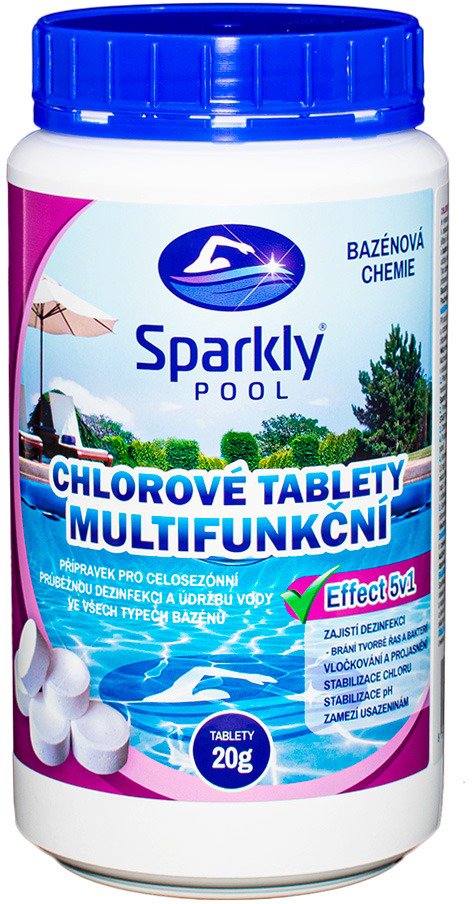 Sparkly POOL Pool chlorine tablets 5in1 multifunctional 20g 1 kg - Pool Chemicals