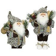 Dům Vánoc Santa šedý 45 cm - Vánoční dekorace