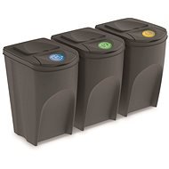 Prosperplast kôš na triedený odpad 3× 35 l PH Sivý - Odpadkový kôš