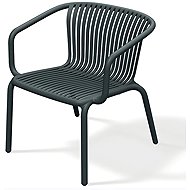 Prosperplast Garden armchair with arms Brene, charcoal - Garden Armchair