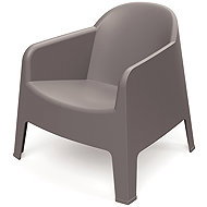 Prosperplast Garden armchair with arms Milane, earthy brown - Garden Armchair