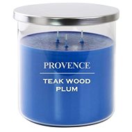Provence Candle in Glass with Lid 1000g, Teakwood Plum, 3 Wicks - Candle