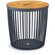 Prosperplast Universal basket CLUBO with bamboo lid 35 l anthracite - Basket