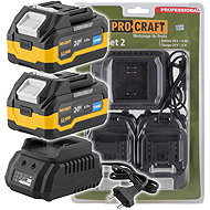 PROCRAFT Battery set 20V 4Ah (2 pcs) + 1 charger PBC-Set 2 - Charger and Spare Batteries