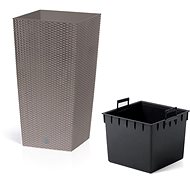 PROSPERPLAST Flowerpot RATO SQUARE DRTS400, mocha - Flower Pot