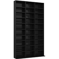 CD cabinet black high gloss 102 x 23 x 177,5 cm chipboard 801785 - Cabinet