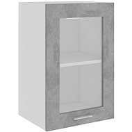 Shumee Upper kitchen cabinet with glass 802509 concrete grey - Cupboard