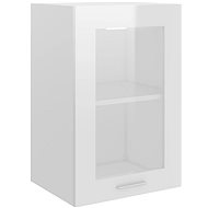 Shumee Upper kitchen cabinet with glass 802510 white high gloss - Cupboard