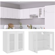 Shumee Upper kitchen cabinet with glass 802521 white - Cupboard