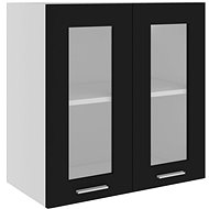 Shumee Upper kitchen cabinet with glass 802522 black - Cupboard
