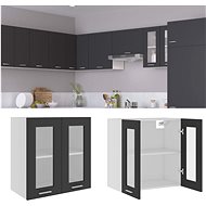 Shumee Upper kitchen cabinet with glass 802523 grey - Cupboard