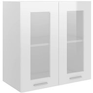 Shumee Upper kitchen cabinet with glass 802526 white high gloss - Cupboard