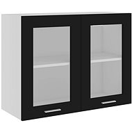 Shumee Upper kitchen cabinet with glass 802530 black - Cupboard