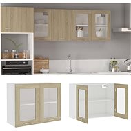 Shumee Upper kitchen cabinet with glass 802532 oak sonoma - Cupboard