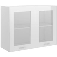 Shumee Upper kitchen cabinet with glass 802534 white high gloss - Cupboard