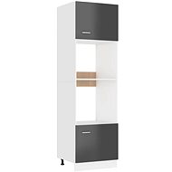 Shumee Kitchen cabinet for oven and microwave 802553 grey high gloss - Cupboard