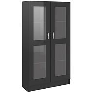 Glass cabinet black high gloss 82,5x30,5x150 cm chipboard 802766 - Wardrobe