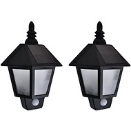 Solar wall lights 2 pcs with motion sensor black 277124 - Garden Lighting