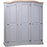 Wardrobe Mexican pine Corona 3 doors grey 282621 - Wardrobe