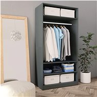 Wardrobe grey 100 x 50 x 200 cm chipboard 800227 - Wardrobe